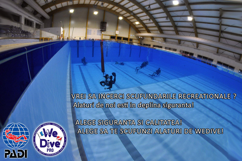 SCUBA Diving la piscina. Scufundari la bazin in Bucuresti.